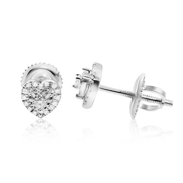 White 10k Gold Diamond Heart Shaped Earrings 0.11 Ctw